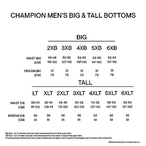 Champion Sweatpants, Powerblend, Fleece, Comfortable Relaxed-Bottom Pants for Men (Reg. or Big, Oxford Gray C Patch Logo, X-Large Tall
