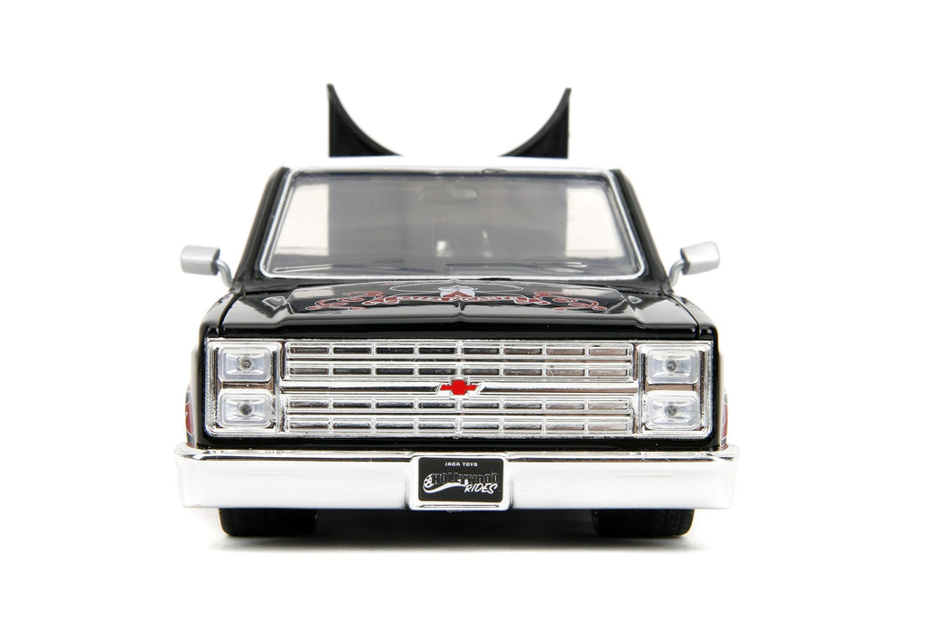Jada Toys Hollywood Rides 1:24 Scale Die-Cast 1985 Chevy C10 with Tapatio Man Figure – Opening Doors, Detailed Interior, Rubber Tires – Day of The Dead Theme – Collectible for Ages 8+