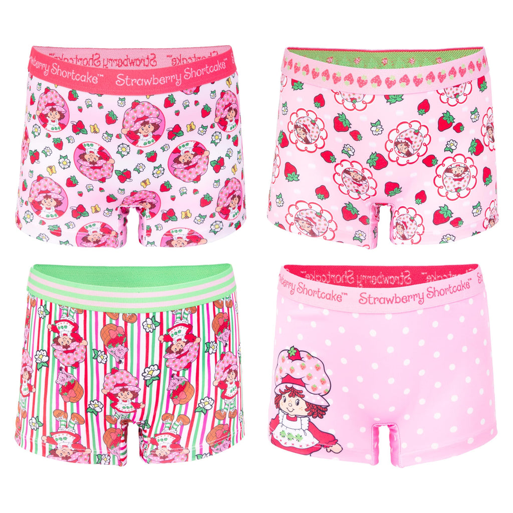 Strawberry Shortcake Girls Panties Sizes 2/3T, 4, 6, 8 and 10, 4-Pack Girl Short Underwear