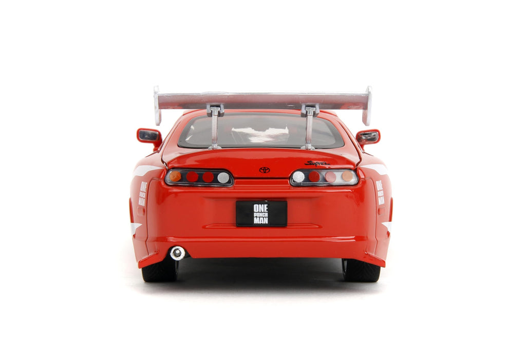 Jada One Punch Man with 1995 Toyota Supra Die-Cast Car – 1:24 Scale Anime Inspired Vehicle, Highly Detailed Model with Saitama Figure, for Ages 8+