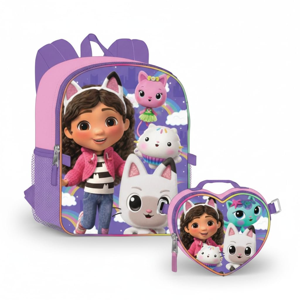 Fast Forward Cars 16" Backpacks With Lunch Bag - Licensed Characters Kids Schoolbag