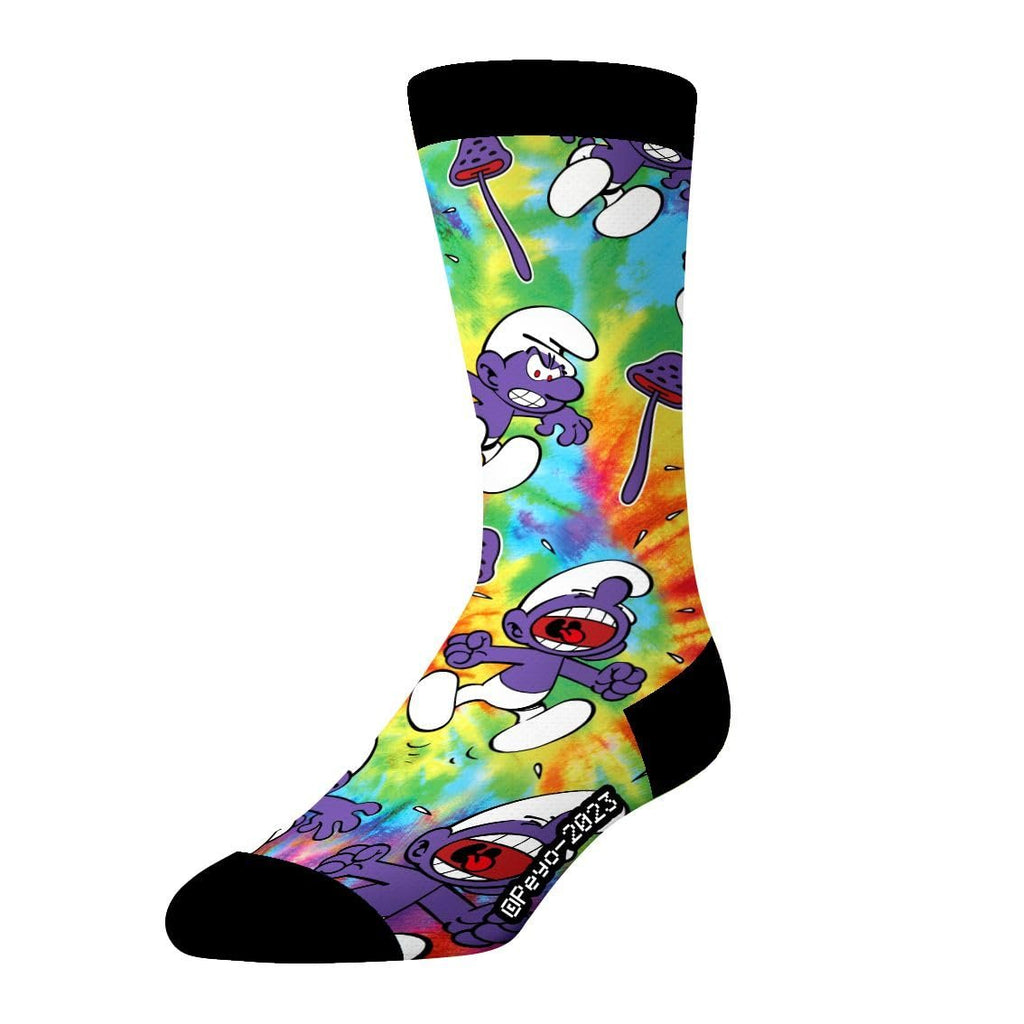 HYPNOCRAZY Original Socks The Smurfs One Size Fits All Funny Pattern Crew Socks Novelty (3 PACK)