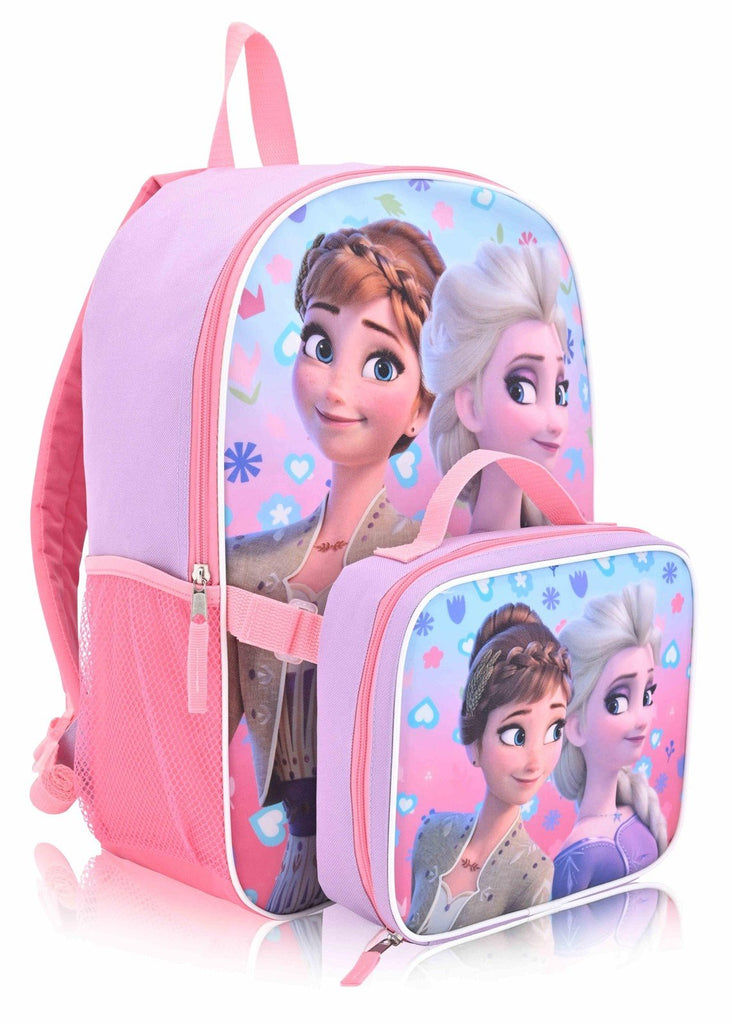Frozen Fast Forward Disney and more 16" Backpacks With Lunch Bag - Licensed Characters Kids Schoolbag