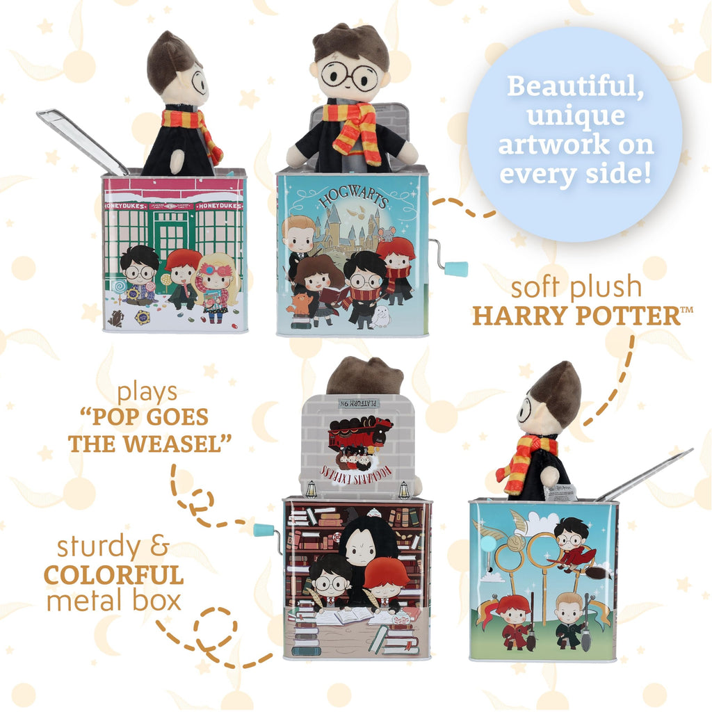 KIDS PREFERRED Harry Potter Toys Jack in the Box Baby Toy, Kid Harry Potter Toys for Toddlers 1-3, Developmental Toys for 1 Year Old, Hogwarts Plush