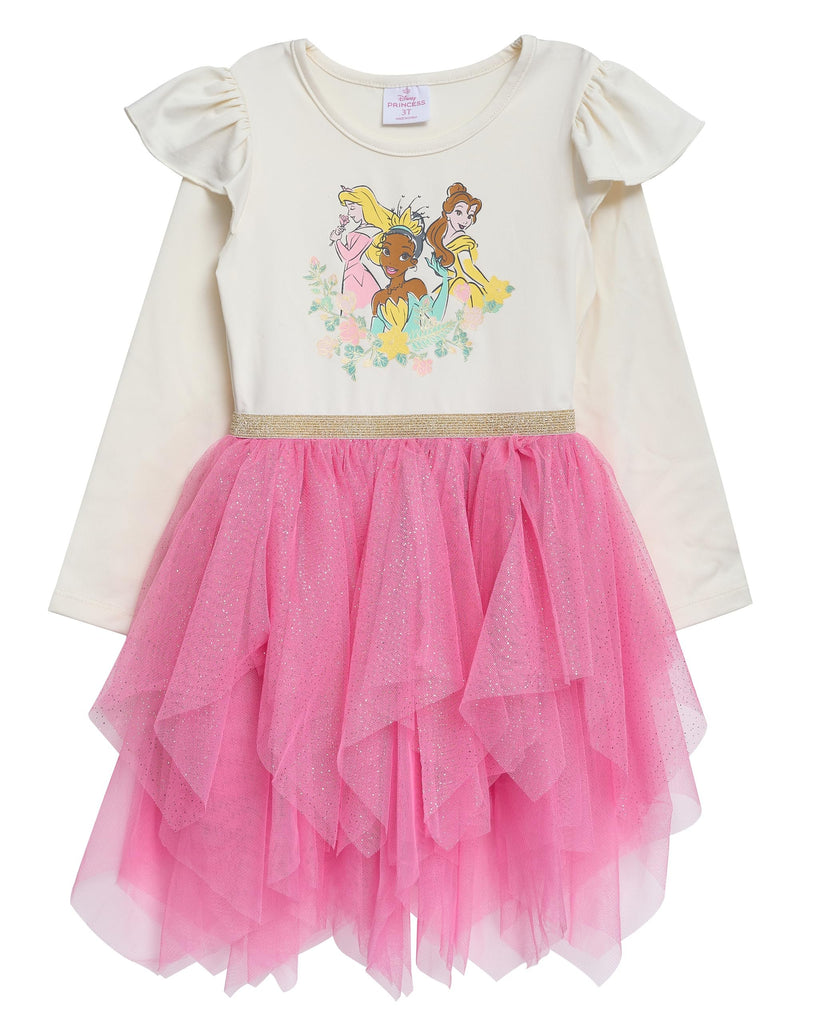 Disney Princess Tutu Dress for Girls – Glittery Layered Tutu Party Outfit (Pink, 3T)