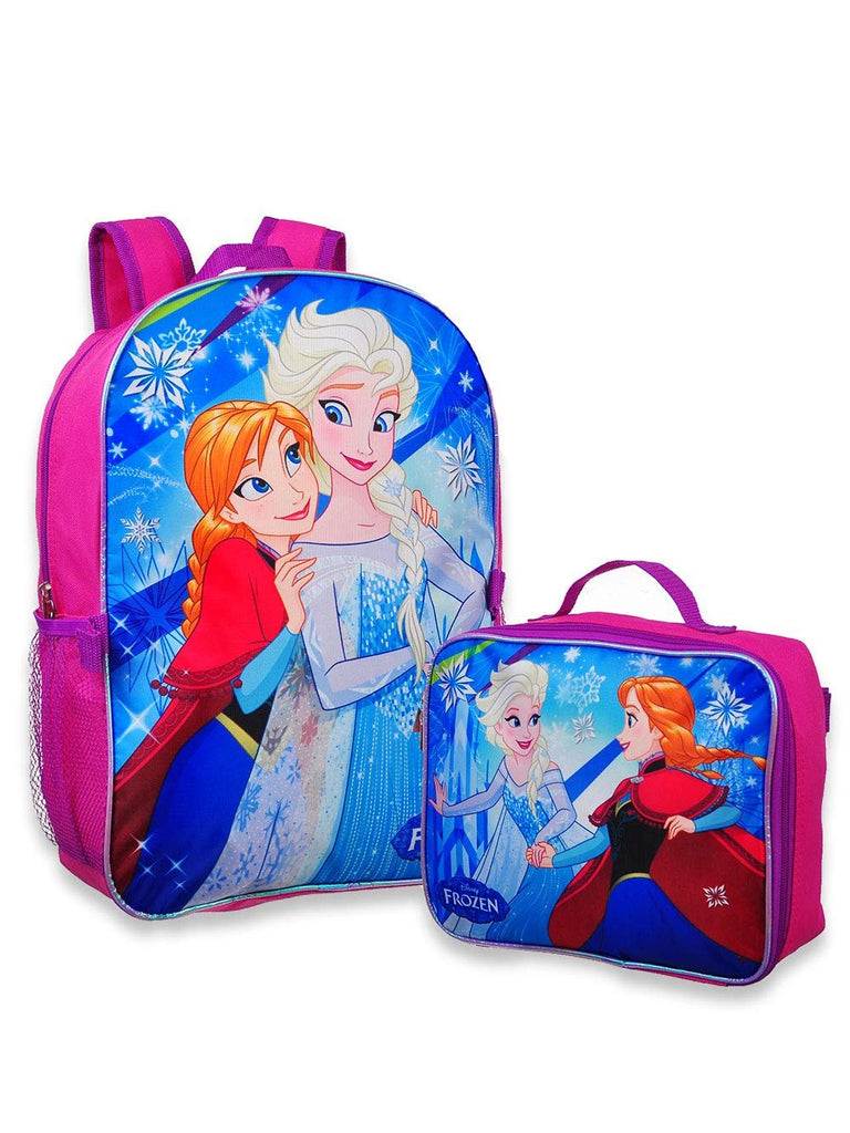 Disney Frozen Anna, Elsa 16" Backpack with Detachable Matching Lunch Box