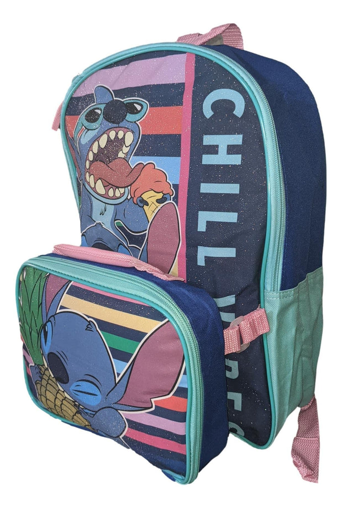 Disney Stitch 16 Inch School Backpack With Removable Lunch Box Set (Lilo & Stitch)