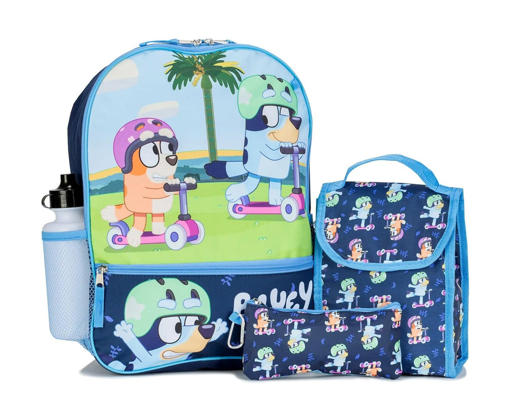 Kids Disney Bluey and Bingo Backpack with Lunch bag and Accessories Set, Navy