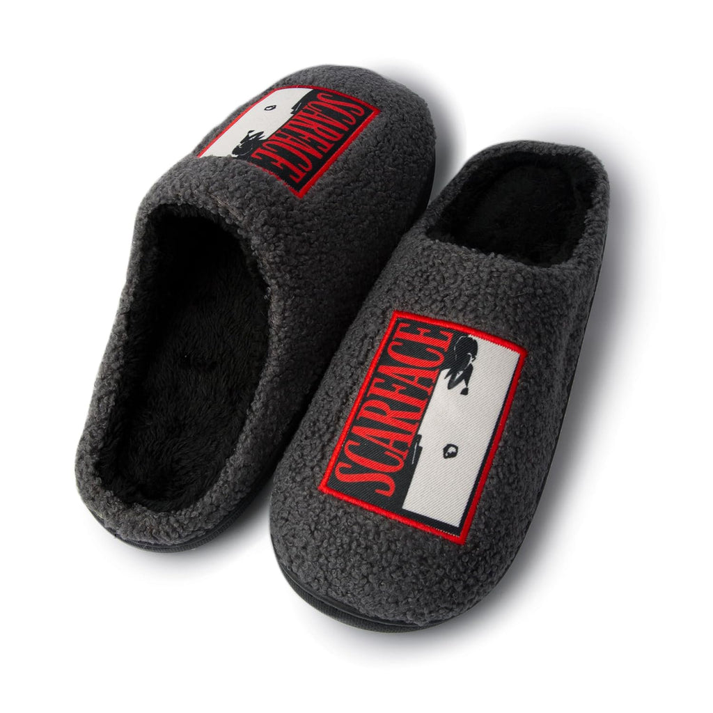 Handcraft Scarface Men's Boucle Clog Slippers with Applique, Oxford Grey, Small