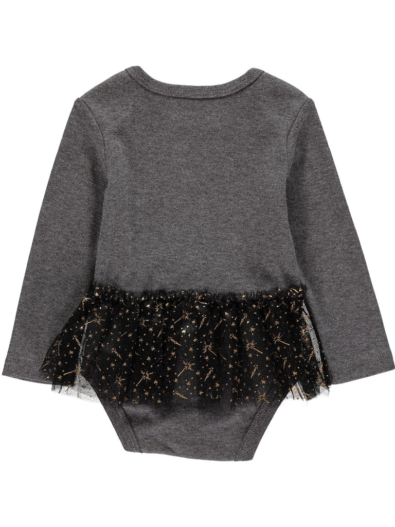 Harry Potter Baby Girl Clothes One Piece with Tutu and Headband, Baby Gryffindor Outfit (Grey/Red/Orange, 6-9 Months)