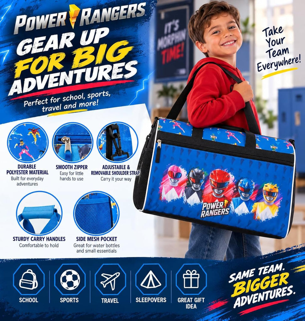 Disney Kids Duffle Bag 16.5" – Travel & Sports Bag with Zipper Pocket, Mesh Side Pockets & Shoulder Strap