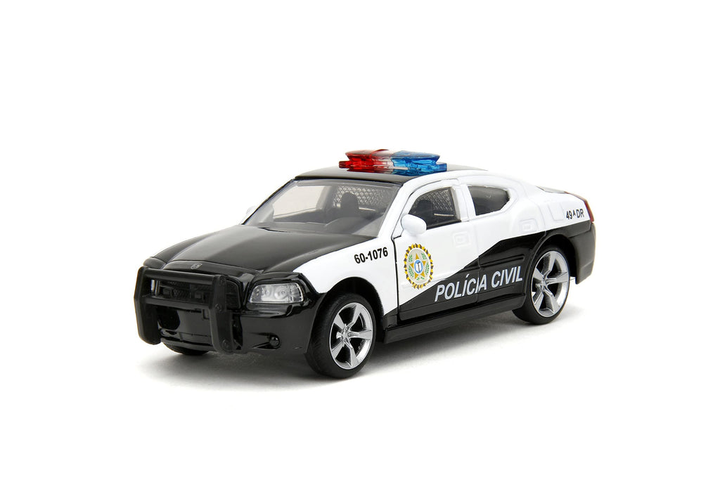 Jada 2006 Dodge Charger Police Black and White Policia Civil Fast & Furious Series 1/32 Diecast Model Car