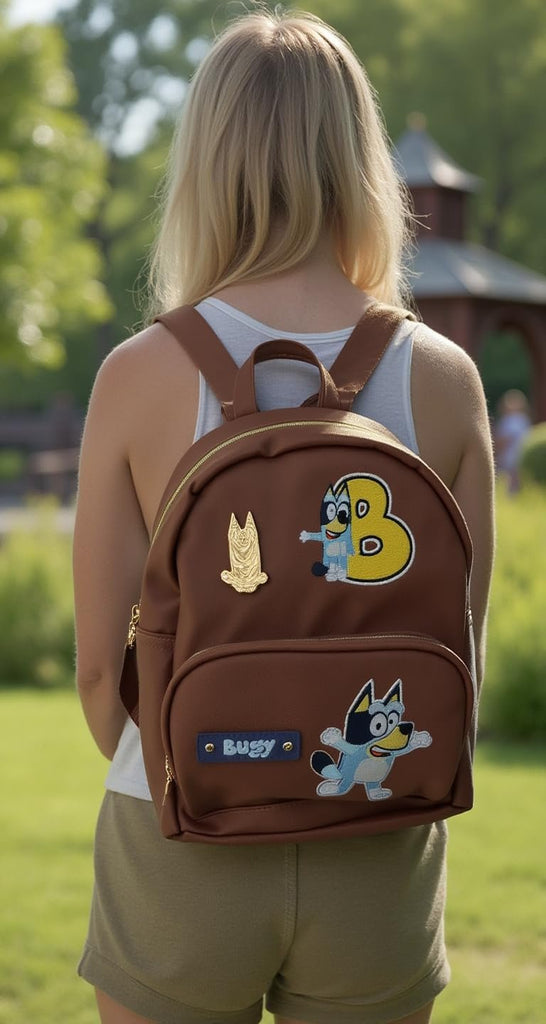 Fast Forward Bluey Backpack for Boys, Girls, Women, Men, Unisex | Cute PU Leather 10" Bluey Mini Backpack Purse Shoulder Purse | Bluey Bag and Bluey Accessories