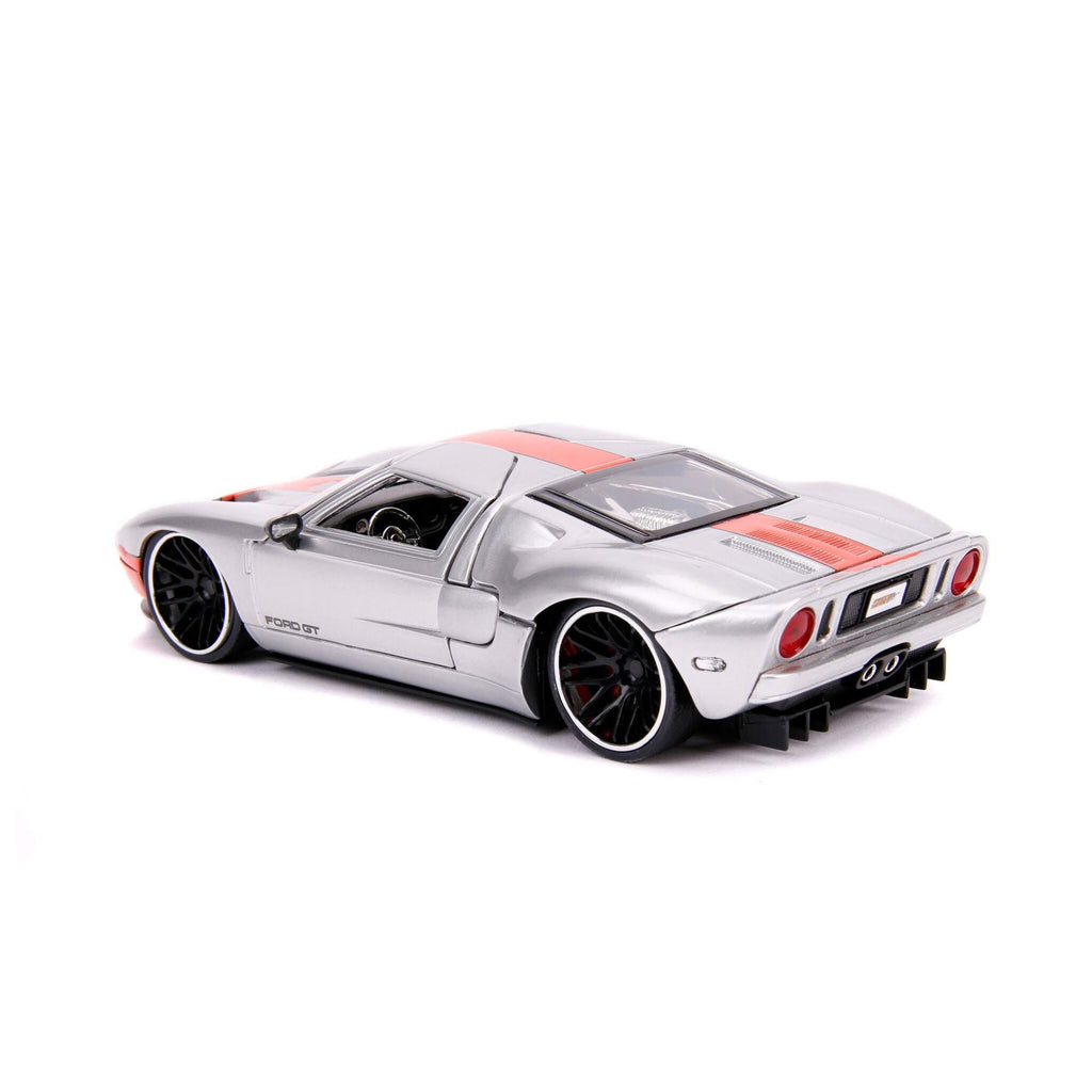 Jada 2005 Ford GT Silver with Orange Stripe Bigtime Muscle 1/24 Diecast Model Car