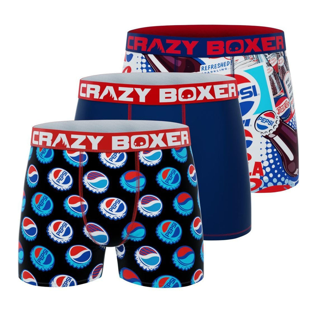 CRAZYBOXER Men's Underwear Pepsi Comfortable Boxer Brief Original (3 PACK)