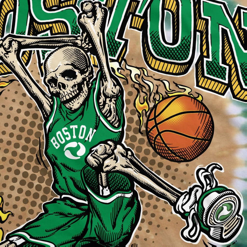 Liquid Blue Boston Dunker Basketball Skeleton Tie-Dye T-Shirt XL