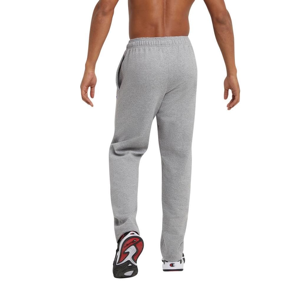 Champion, Powerblend, Fleece Open-Bottom Sweatpants for Men (Reg Tall), Oxford Gray C Patch Logo, 3X-Large Big