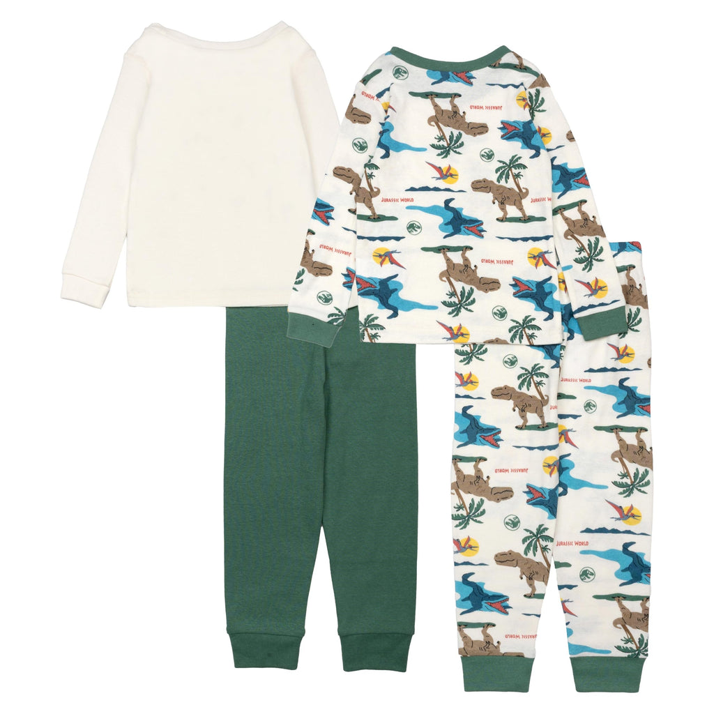 Jurassic World Boys' 4-Piece Snug-fit Cotton Pajama Set, Soft & Cute for Kids