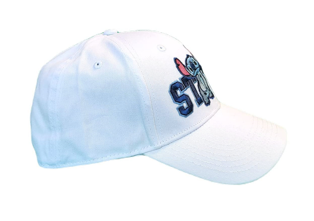 Disney Unisex Lilo & Stitch Embroidered - Hook and Loop Closure Baseball Cap White