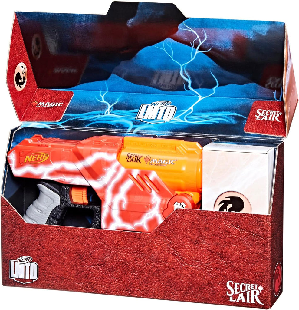 NERF LMTD Lightning Lair, Magic: The Gathering Secret Lair Blaster with 6 Darts, 2 Shells, and 2 Promo Trading Cards