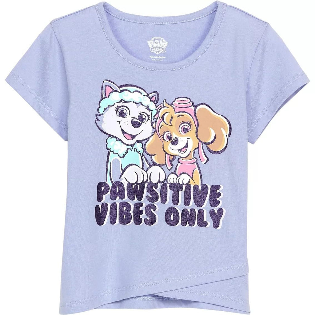 Paw Patrol Girls’ Crewneck T-Shirt – Skye & Everest Graphic Tee – Soft Cotton Blend Toddler & Kids Short Sleeve Top