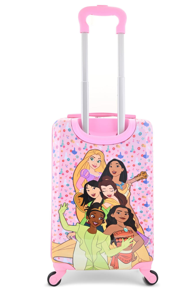 Disney Princess 20" Hardshell Luggage - Tiana Rapunzel Moana Pocahontas Cute & Durable Hard-side Suitcase for Travel with Spinner Wheels 20"x12"x8"