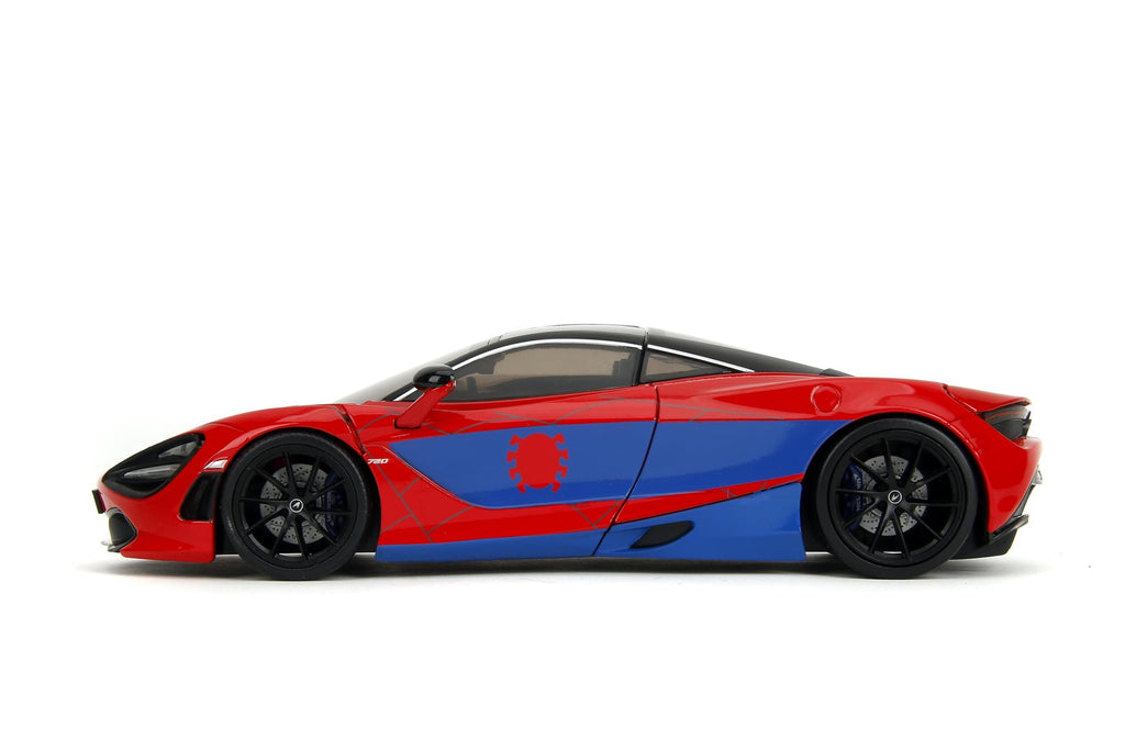 Jada Marvel Spider-Man 1:24 McLaren 720S Die-Cast Car & 2.75" Miles Morales Figure, Toys for Kids and Adults