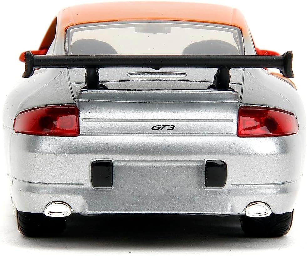 Pink Slips 1:32 W1 Porsche 911 GT3RS Die-Cast Car, Toys for Kids and Adults (Primer Red/Orange/Silver)
