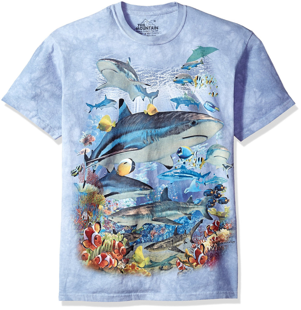 The Mountain Reef Sharks Adult T-Shirt, Blue, 3XL