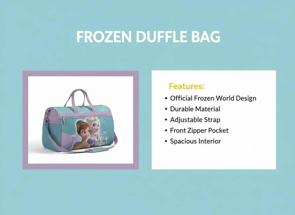 Disney Kids Duffle Bag 16.5" – Travel & Sports Bag with Zipper Pocket, Mesh Side Pockets & Shoulder Strap