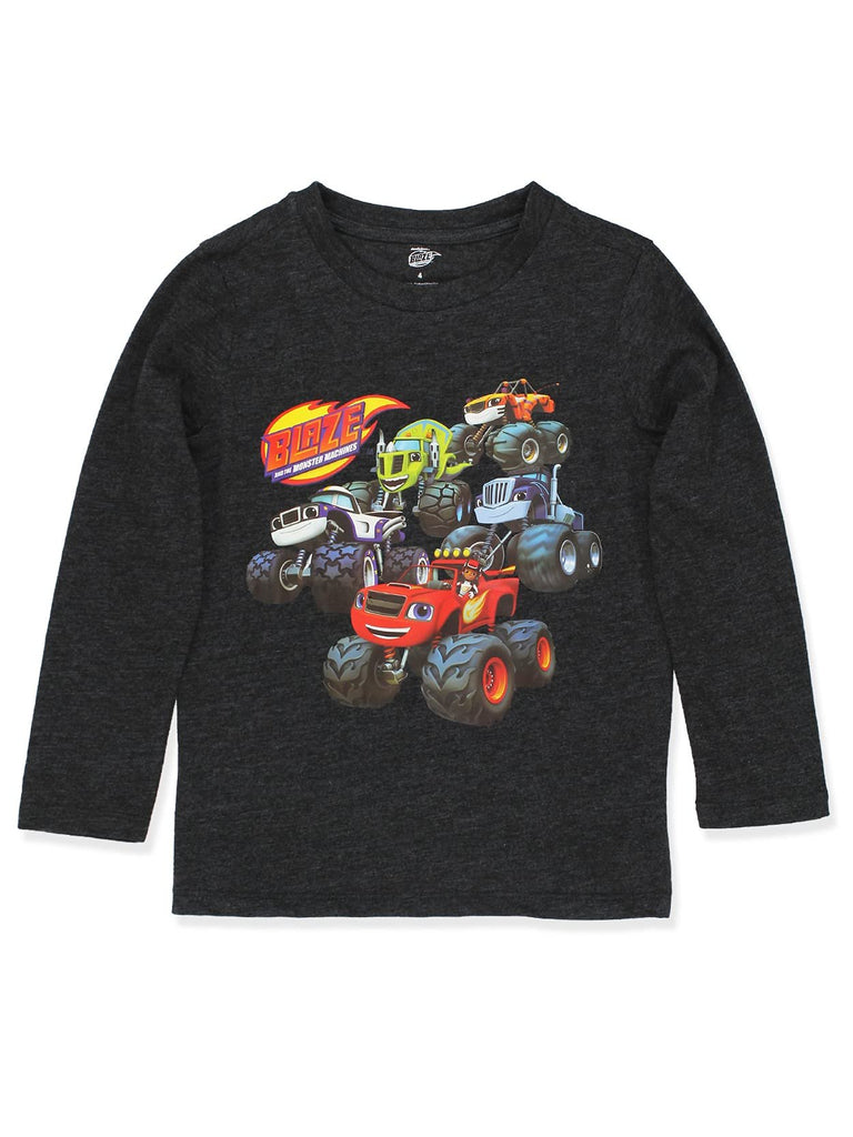 Blaze and The Monster Machines Toddler Long Sleeve T-Shirt Tee (4T, Gray)