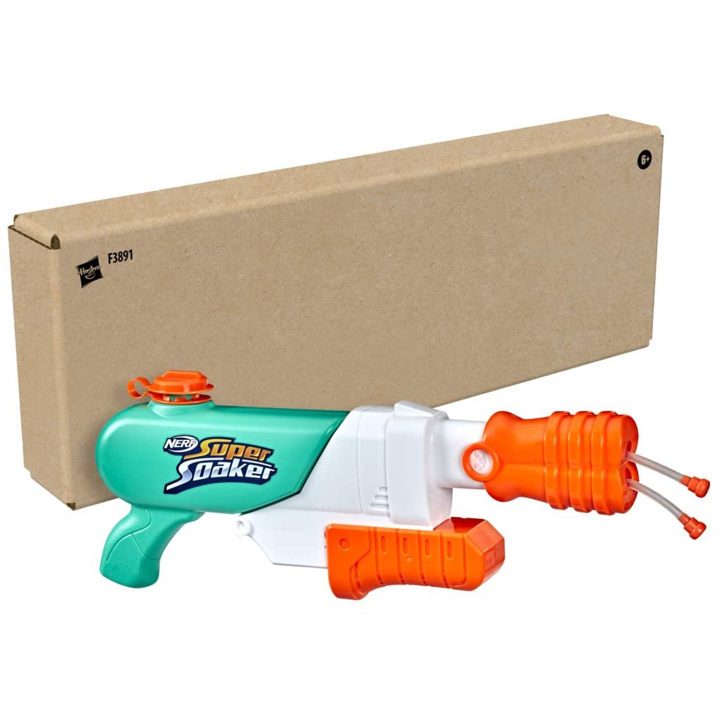 Nerf Super Soaker Hydro Frenzy Water Blaster, Wild 3-in-1 Soaking Fun, Adjustable Nozzle, 2 Water-Launching Tubes, for Kids Teens Adults