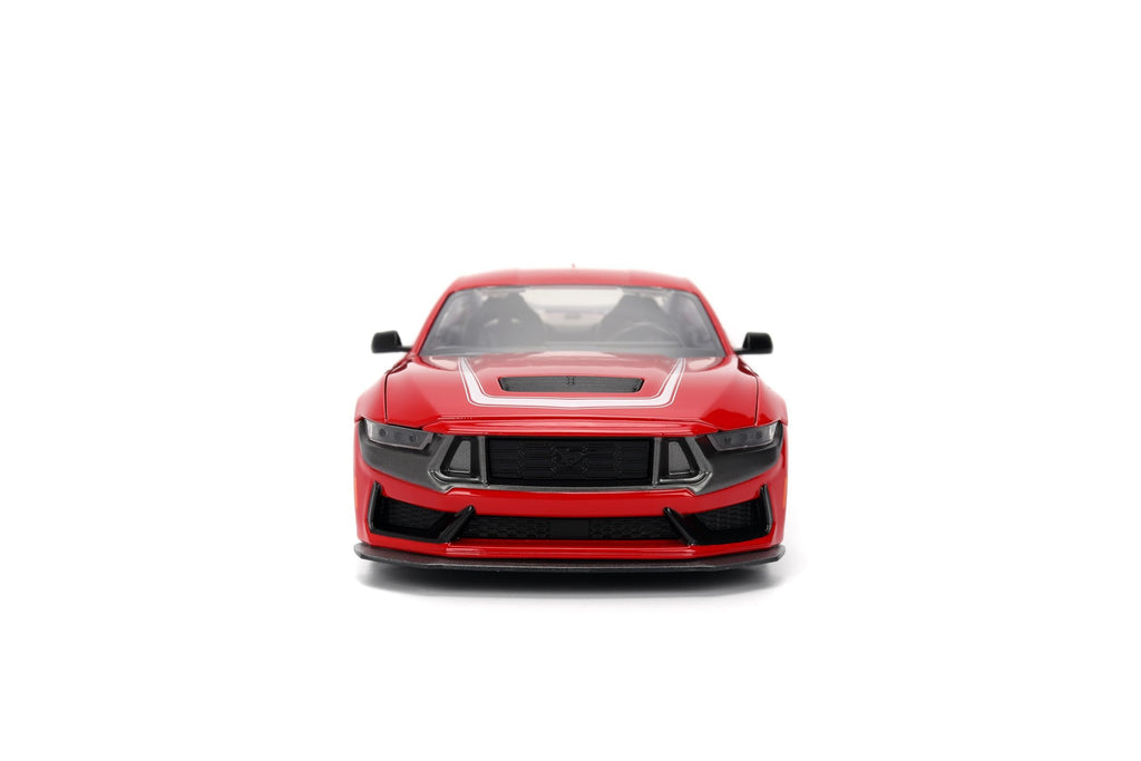 Jada Toys Bigtime Muscle 1:24 2024 Ford Mustang Dark Horse Die-cast Car – Opening Doors, Hood, Trunk, Rubber Tires(Glossy Red)