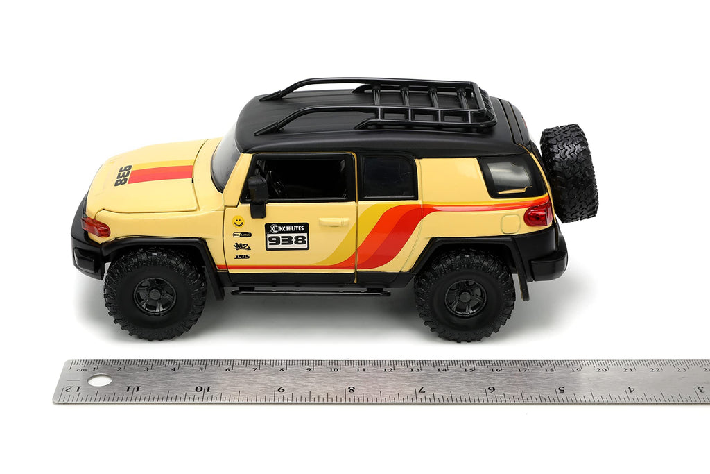Just Trucks 1:24 Toyota FJ Cruiser with Rack Die-cast Car Yellow, Toys for Kids and Adults
