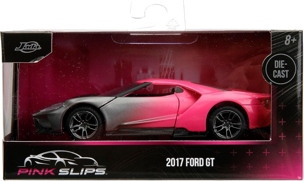Pink Slips 1:32 W2 2017 Ford GT Die-Cast Car, Toys for Kids and Adults (Silver/Pink)