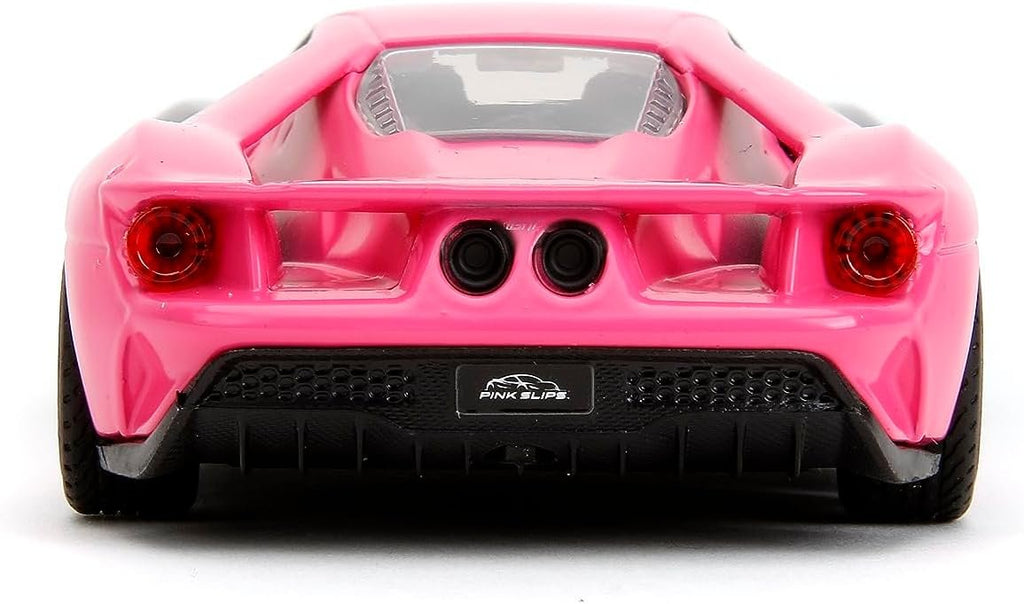 Pink Slips 1:32 W2 2017 Ford GT Die-Cast Car, Toys for Kids and Adults (Silver/Pink)