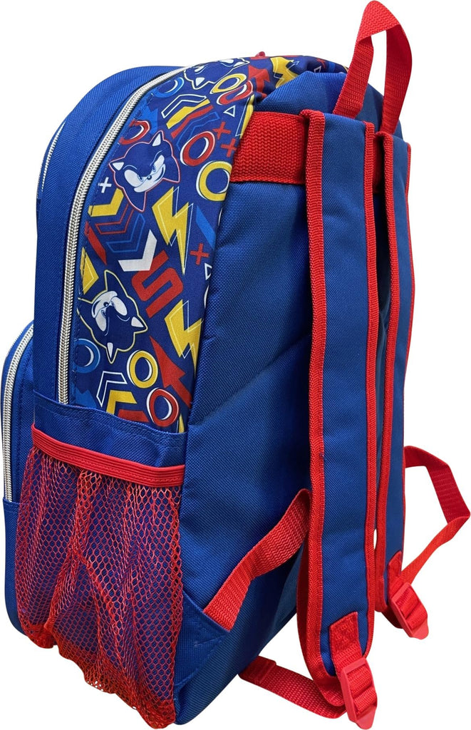 Ruz Sonic The Hedgehog Kid’s Licensed 16” Large School Backpacks with Multiple Pockets