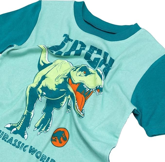 Jurassic World boys 4-piece Snug-fit Cotton Pajama Set, Soft & Cute for Kids