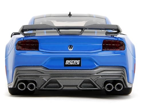 2024 Dark Horse Blue Metallic with Black and Gray Stripes Bigtime Muscle Series 1/24 Diecast Model Car by Jada 35276