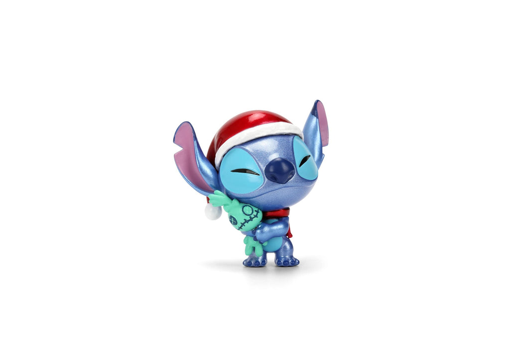 Jada Stitch Holiday Metalfigs 4-Pack – 2.5" Collectible Diecast Figures Toys – Festive Stitch Variants with Gift, Plush, Reindeer, and Santa Hat – Disney Collectors Set for Kids & Fans Ages 3+