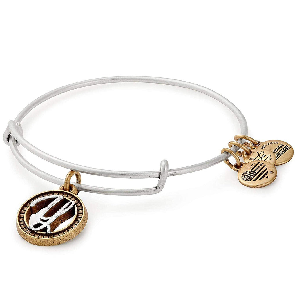 Alex and Ani Womens Initial Y Charm Bangle