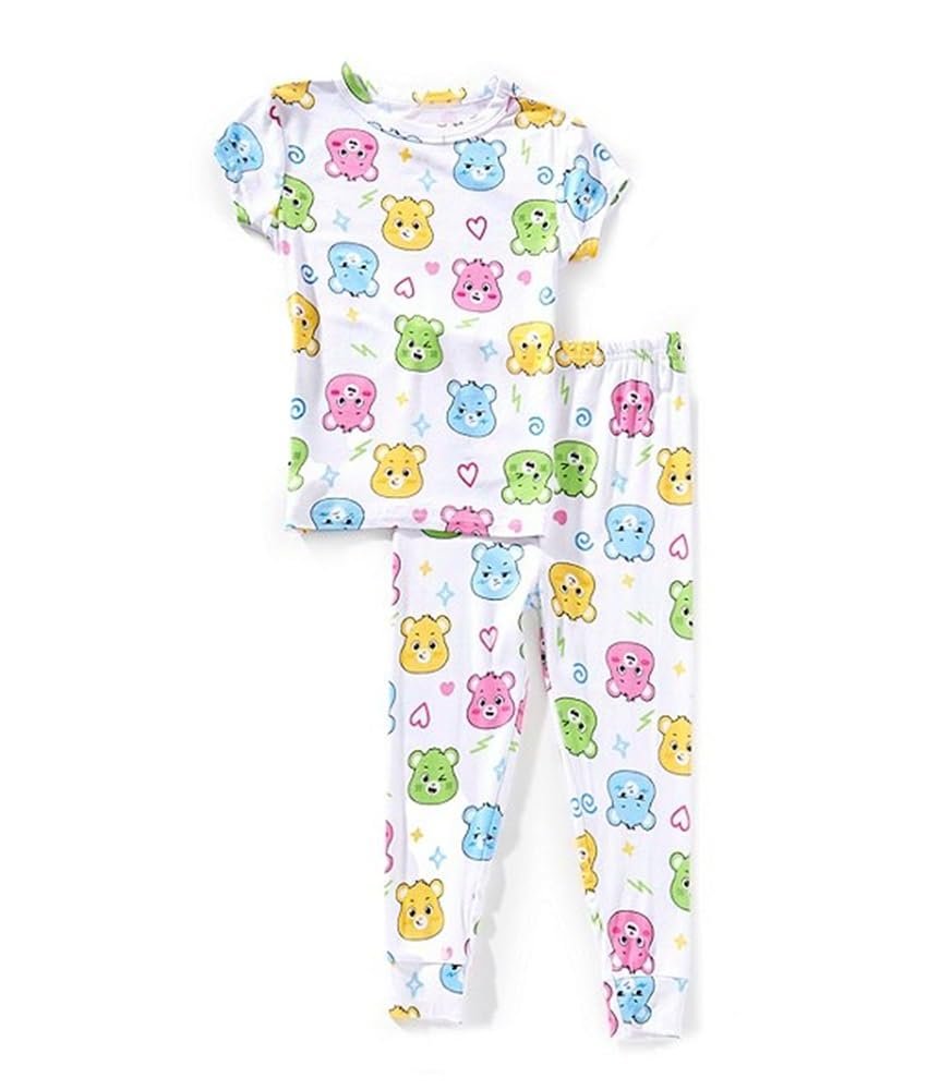 Centric Brands Care Bears Girls' Pajama Set – Short Sleeve Top & Pants – Sizes 2T–4T – Soft Viscose Spandex Blend Sleepwear