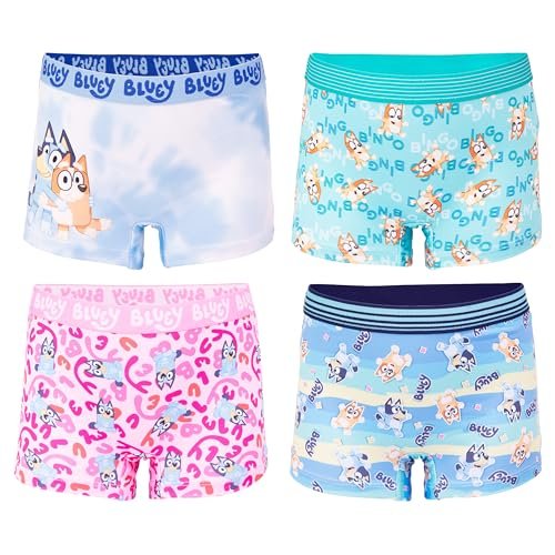 Bluey Girls' Panties and Girlshort with Bingo, Bandit and More, Sizes 2/3t-8