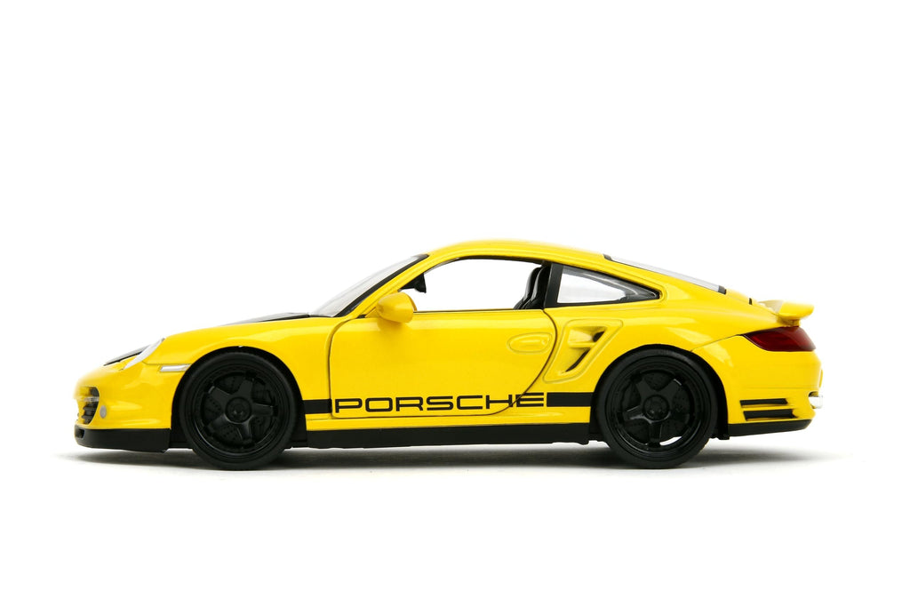 Hyper-Spec 1:24 2007 Porsche 911 Turbo 997 Die-Cast Car, Toys for Kids and Adults(Yellow)