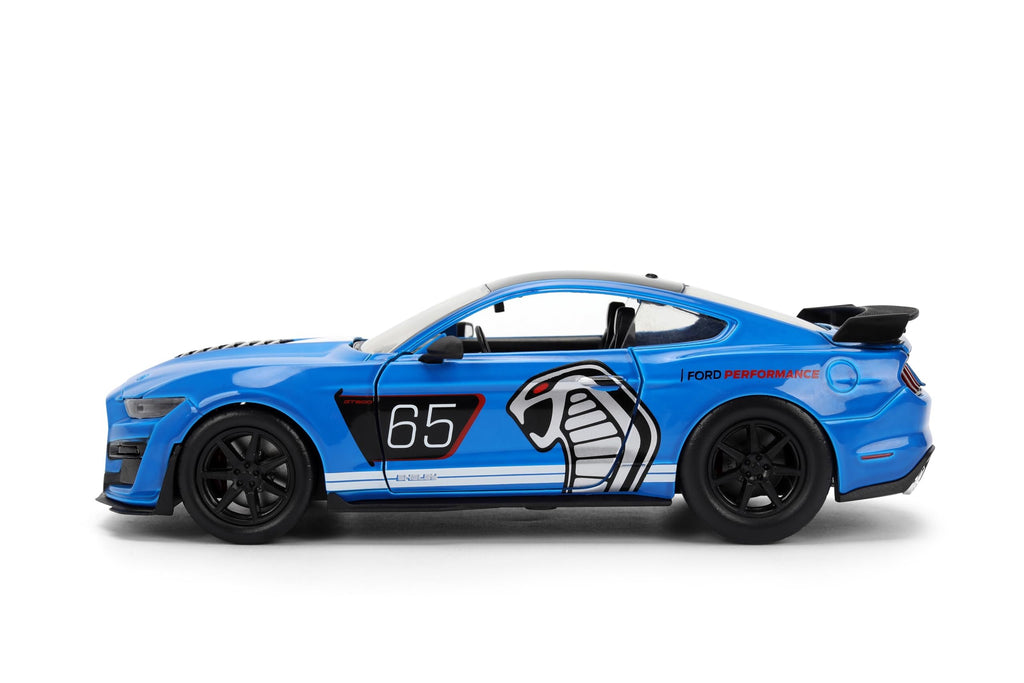 Jada Toys Bigtime Muscle 1:24 2020 Ford Mustang Shelby GT 500 Die-cast Car – Opening Doors, Hood, Trunk, Rubber Tires(Glossy Blue)