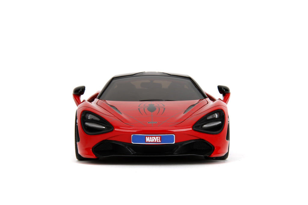 Jada Marvel Spider-Man 1:24 McLaren 720S Die-Cast Car & 2.75" Miles Morales Figure, Toys for Kids and Adults