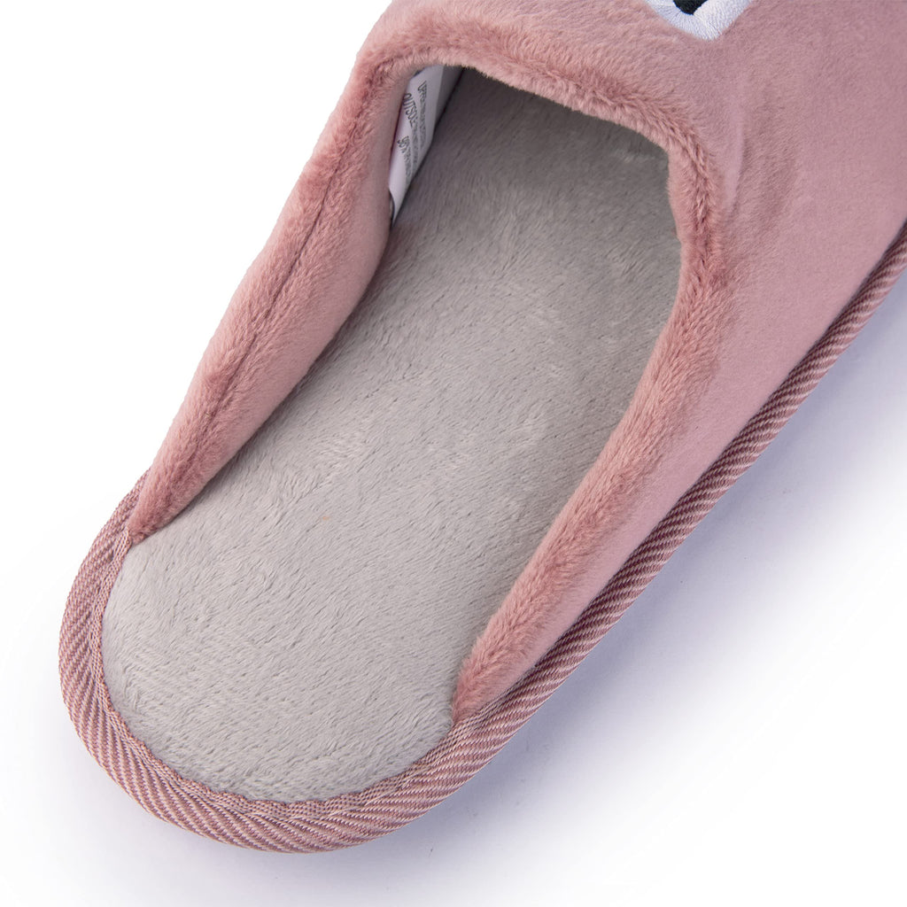 Handcraft Staycation NYC Ladies Funny Quote Scuff Slipper, Plush Non Slip House Slippers for Women, Comfy Soft Sole Bedroom Shoes