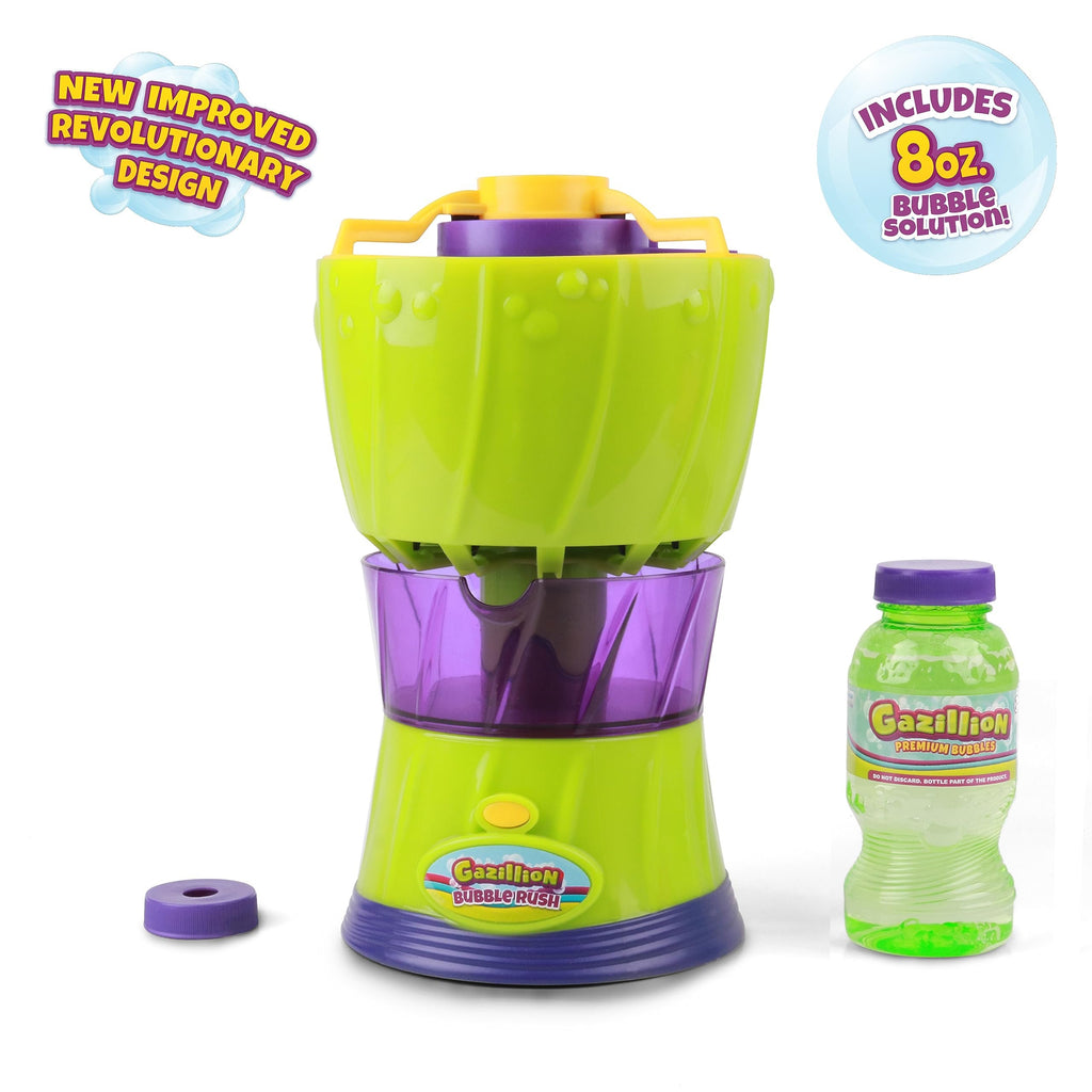 Gazillion Bubbles, Bubble Rush Portable Bubble Maker - Instant Bubble Creation - Outdoor Toy for Kids - 8 oz. Bubble Solution Included - Ages 3+