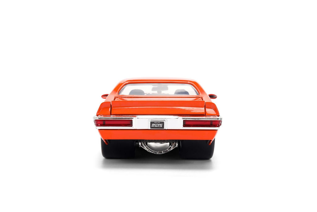 Jada Toys Bigtime Muscle 1:24 1971 Pontiac GTO Die-cast Car – Opening Doors, Hood, Trunk, Rubber Tires(Orange)