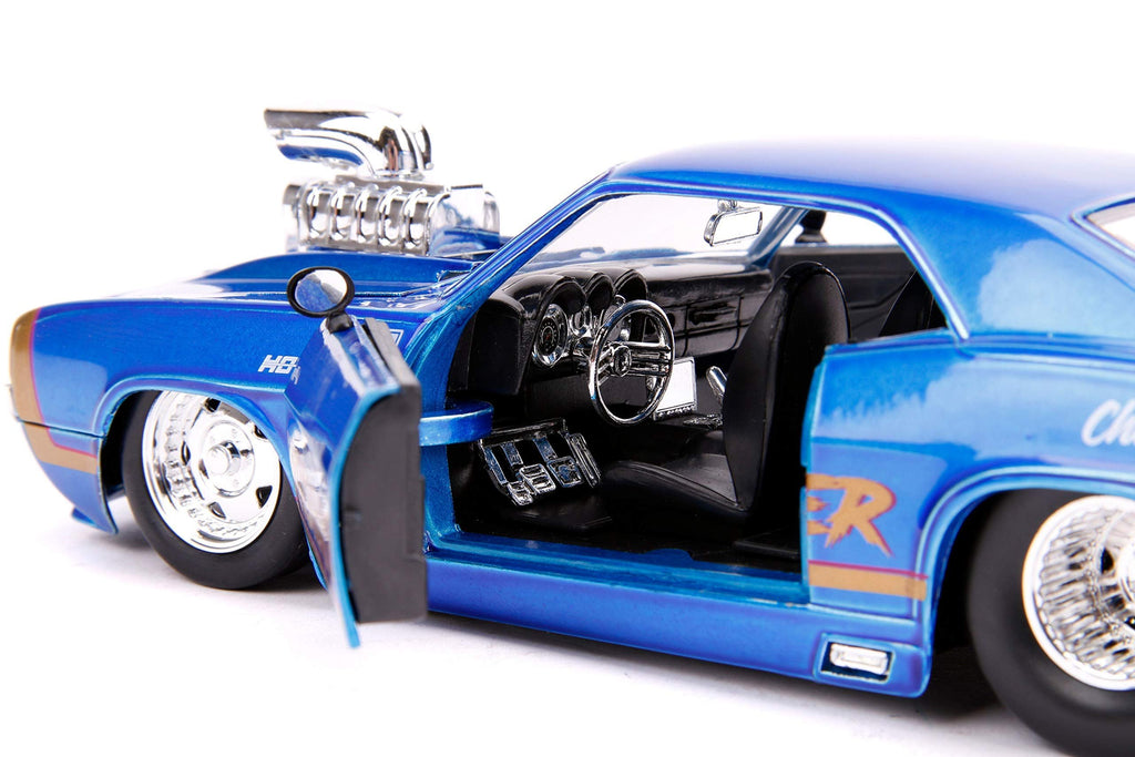 Jada Toys Bigtime Muscle 1:24 1969 Chevy Camaro Earthshaker Die-cast Car Candy Blue, Toys for Kids and Adults